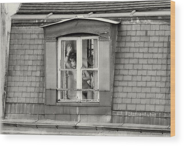Art Wood Print featuring the photograph The woman at the window by Philippe Taka