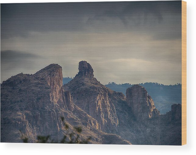 Tucson Wood Print featuring the photograph Thimble Peak Sunrise by Dan McManus