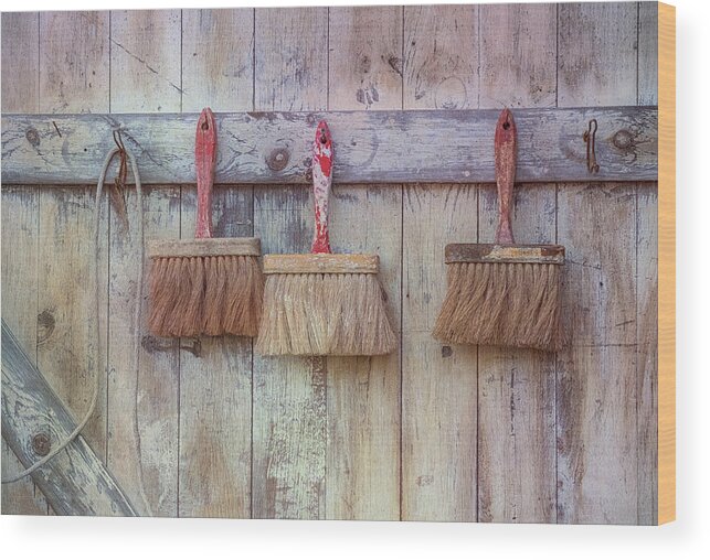 Brattleboro Vermont Wood Print featuring the photograph Three Brushes by Tom Singleton