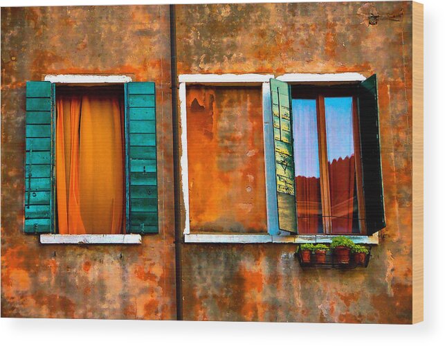 Windows Wood Print featuring the photograph Three Windows by Harry Spitz