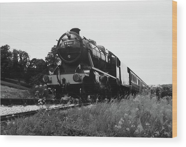 Steam Wood Print featuring the photograph Time Travel by Steam b/w by Martin Howard