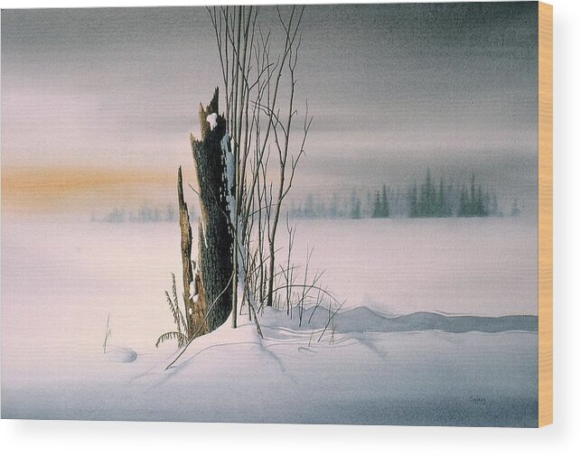 Winter Wood Print featuring the painting To be reborn by Conrad Mieschke