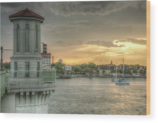 St. Augustine Wood Print featuring the photograph Tower Sunset by Joseph Desiderio