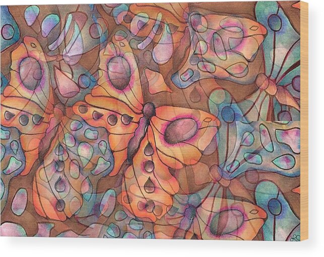 Intuitive Art Wood Print featuring the pastel Transformation by Laurie's Intuitive
