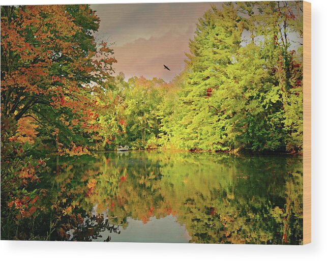 Autumn Landscape Wood Print featuring the photograph Turn of River by Diana Angstadt