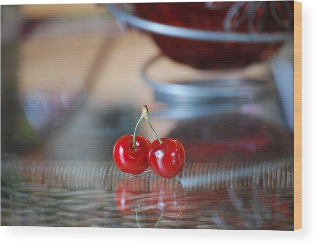 Cherries Wood Print featuring the photograph Twice as Nice by Peter McIntosh