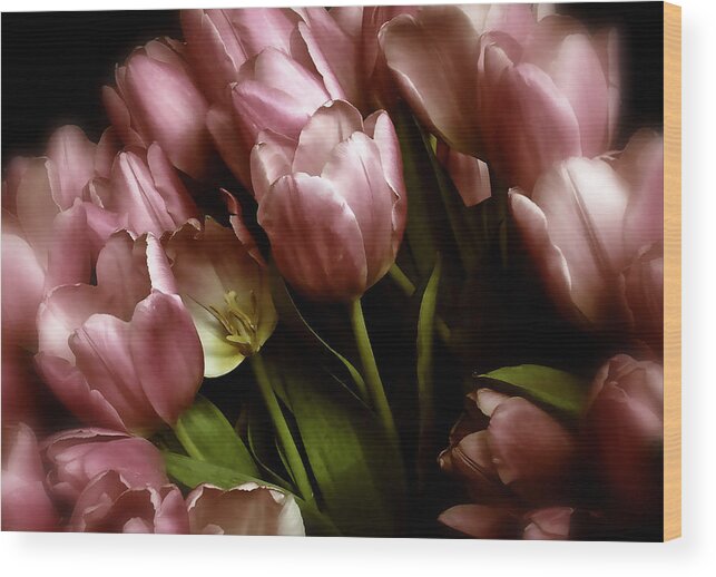 Flowers Wood Print featuring the photograph Twilight Tulips by Jessica Jenney
