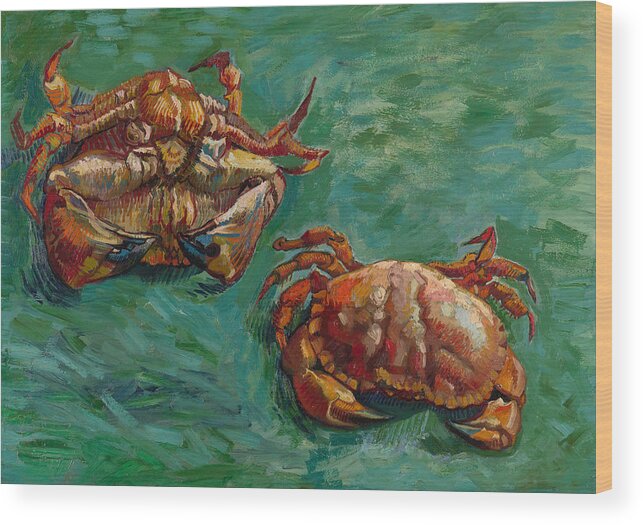 Two Crabs Wood by Vincent van - Fine Art America