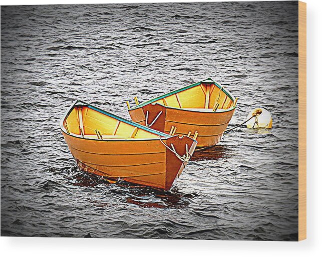 Two Dories Wood Print featuring the photograph Two Dories by Suzanne DeGeorge