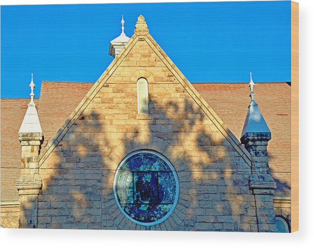 United Wood Print featuring the photograph United Presbyterian Church Study 3 by Robert Meyers-Lussier