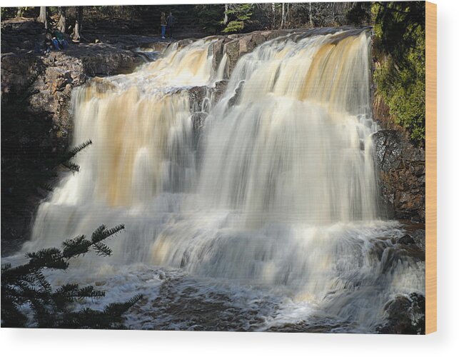 Gooseberry Falls State Park Wood Print featuring the photograph Upper Falls Gooseberry River by Larry Ricker