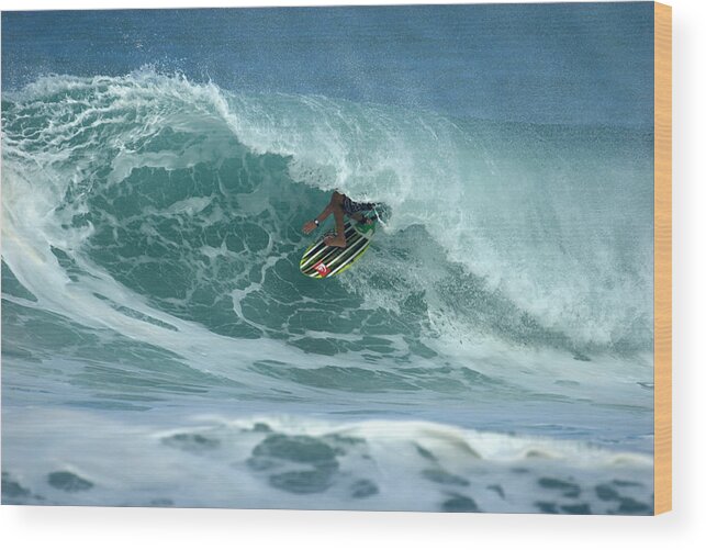 V Land Wood Print featuring the photograph V Land Tube Action by Brad Scott