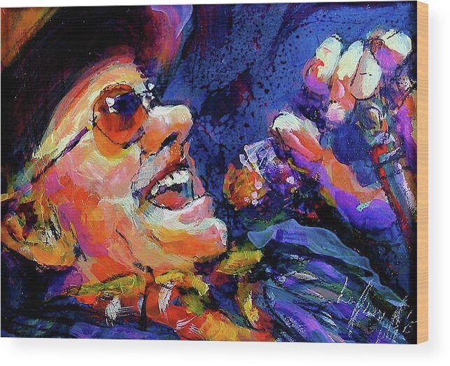 Van Morrison Wood Print featuring the painting Van by Les Leffingwell