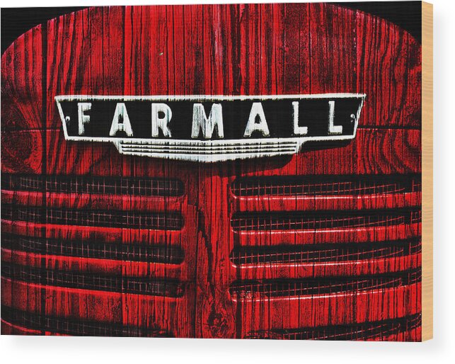 Tractor Wood Print featuring the photograph Vintage Farmall Red Tractor with Wood Grain by Luke Moore