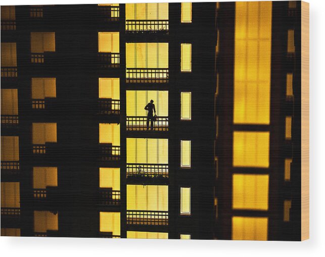 Person Standing Wood Print featuring the photograph Waiting by Prakash Ghai
