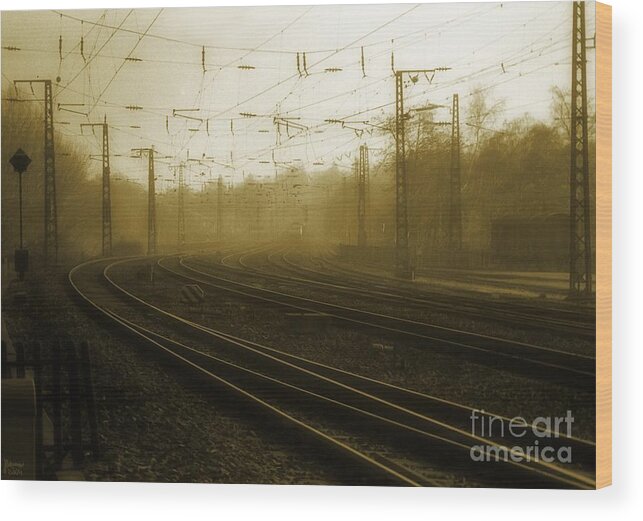 Train Wood Print featuring the photograph Waiting by Jeff Breiman
