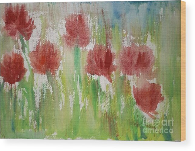 Flowers Wood Print featuring the painting Water Colour flowers by Lisa Koyle