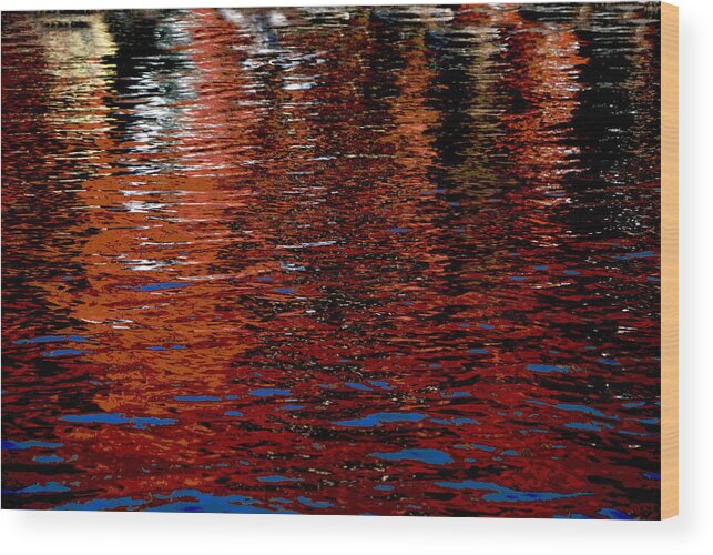 Water Wood Print featuring the photograph Water Show Orange by Jacqueline M Lewis