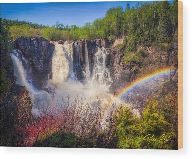 Atmosphere Wood Print featuring the photograph Waterfalls and Rainbows by Rikk Flohr