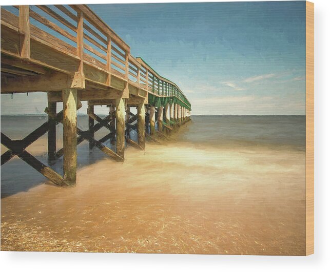 Waterfront Wood Print featuring the photograph Waterfront Park Pier 1 by Gary Slawsky