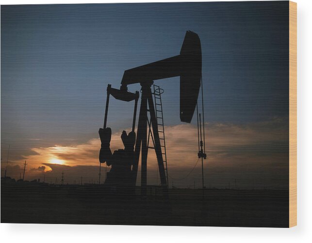 Agriculture Wood Print featuring the photograph West Texas Sunset by Melany Sarafis