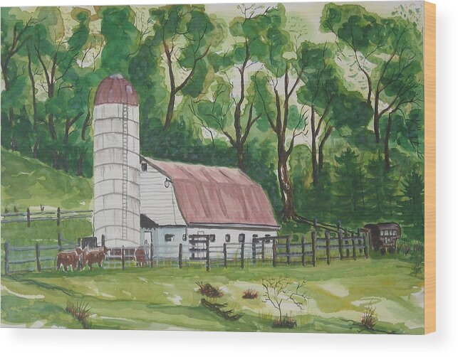 Barn Wood Print featuring the painting West Virginia Barn by Gerald Carpenter