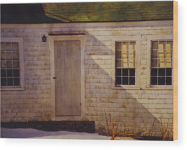 Maine Wood Print featuring the painting Wheathered Side by Tyler Ryder
