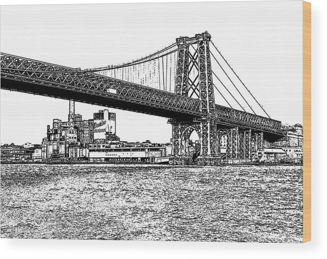 Williamsburg Bridge Wood Print featuring the photograph Williamsburg Bridge 1.1 - New York by Frank Mari