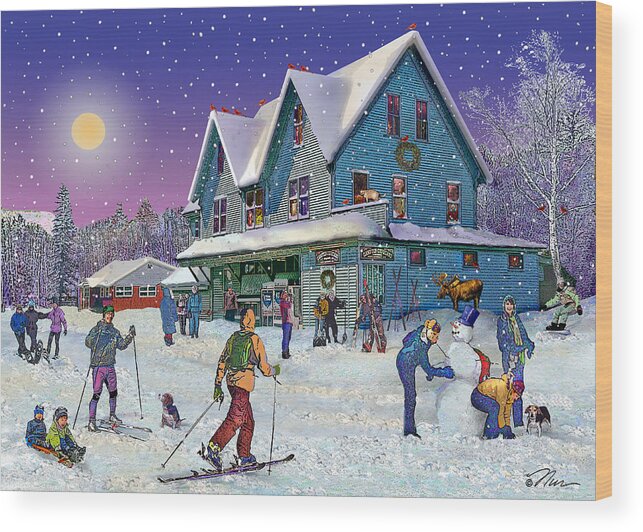 Winter Wood Print featuring the photograph Winter in Campton Village by Nancy Griswold