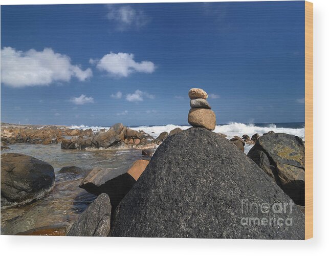 Aruba Wood Print featuring the photograph Wishing Rocks Aruba by Amy Cicconi