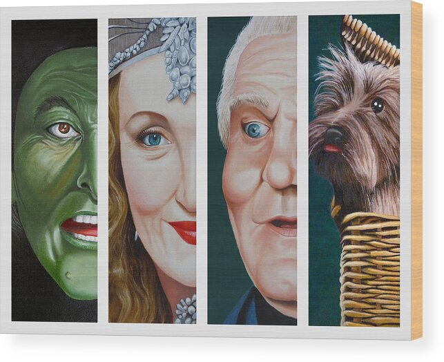 Wizard Of Oz Wood Print featuring the painting Wizard of Oz Set Two by Vic Ritchey