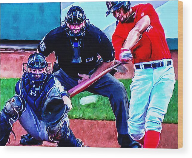 Xander Wood Print featuring the photograph Xander Bogaerts by Rick Mosher