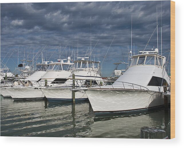 Yacht Wood Print featuring the photograph Yachts at the dock by Brian Kinney