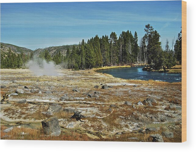 Yellowstone Wood Print featuring the photograph Yellowstone Hot Springs by Michael Peychich