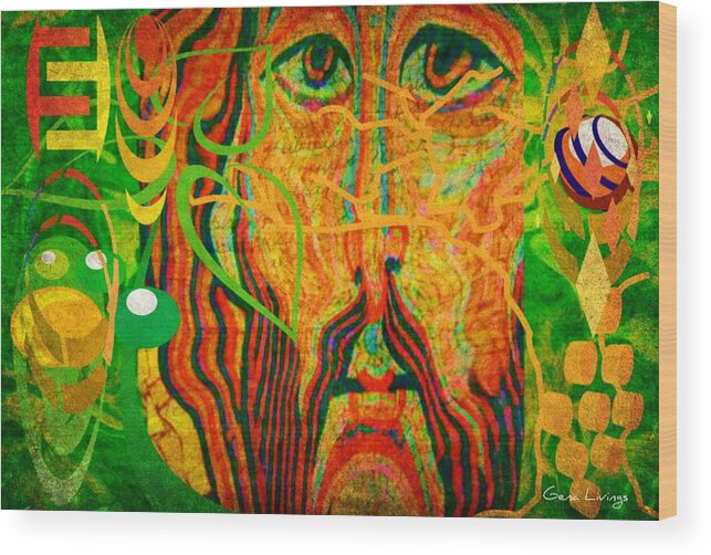  Jesus Wood Print featuring the mixed media Yeshua The Light by Gena Livings