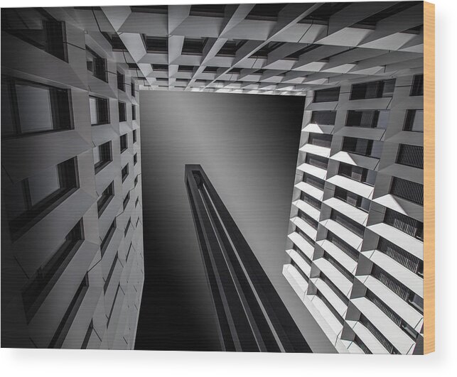 Perspective Wood Print featuring the photograph Black & White #1 by Kamera