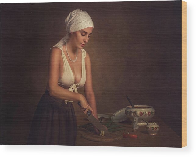Portrait Wood Print featuring the photograph Kitchen #1 by Evgeny Loza