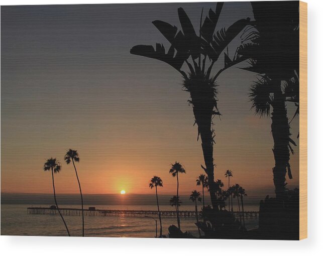 Sunset Wood Print featuring the photograph San Clemente Sunset #1 by Brian Eberly