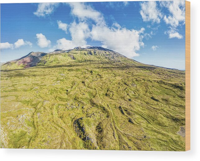 David Letts Wood Print featuring the photograph Snowcapped Volcano II by David Letts