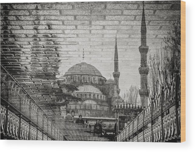 Architecture Wood Print featuring the photograph The Blue Mosque II #1 by Bruno Kolovrat