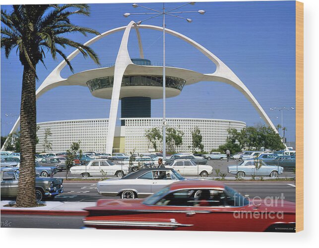 Vintage Wood Print featuring the photograph 1964 New York World's Fair And Vehicles by Retrographs