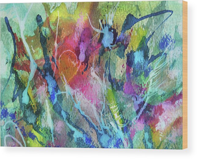 Rose Wood Print featuring the painting Abstract 224 #2 by Jean Batzell Fitzgerald
