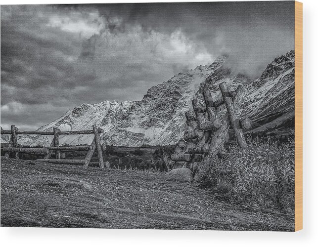 Alaska Wilderness Wood Print featuring the photograph Alaskan Mountain Snowfall #2 by Donald Pash