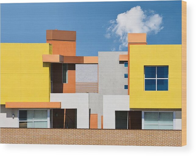 Facade Wood Print featuring the photograph Architecture - Phoenix, Arizona #2 by Arnon Orbach