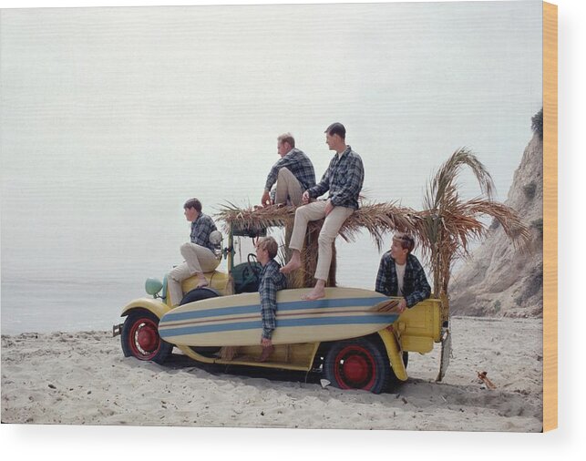 Music Wood Print featuring the photograph Beach Boys At The Beach #2 by Michael Ochs Archives