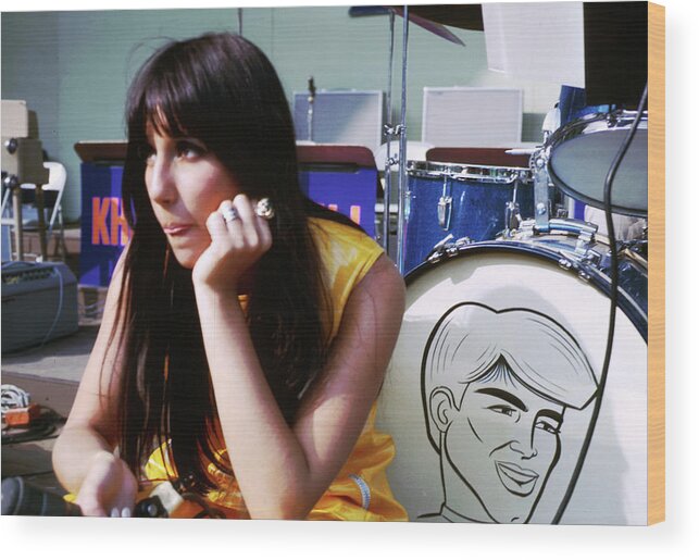 People Wood Print featuring the photograph Sonny & Cher At Hollywood Bowl #2 by Michael Ochs Archives
