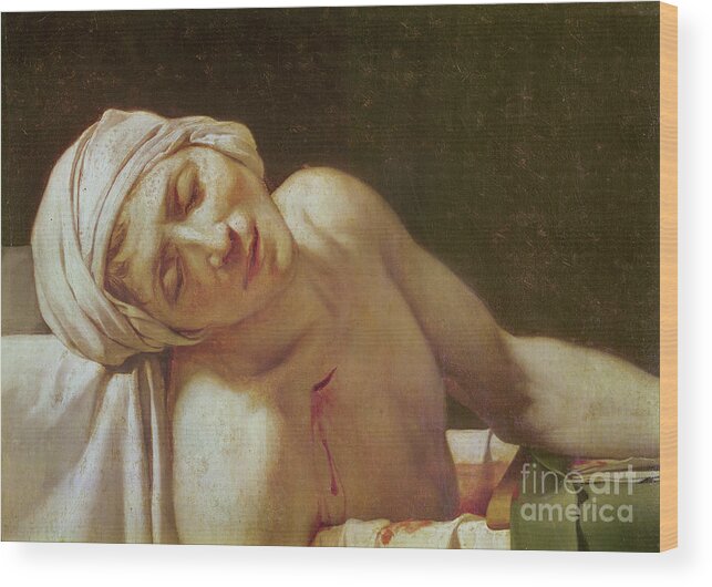18th Century Wood Print featuring the painting The Death Of Marat by Jacques Louis David