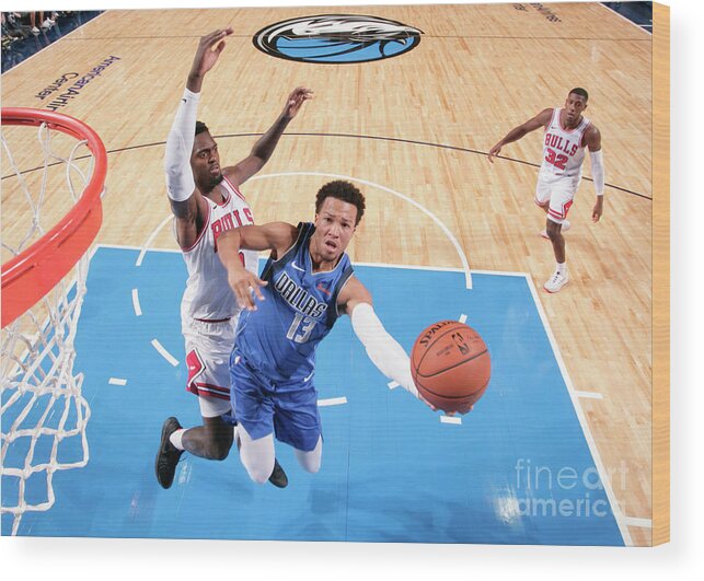 Nba Pro Basketball Wood Print featuring the photograph Chicago Bulls V Dallas Mavericks by Glenn James
