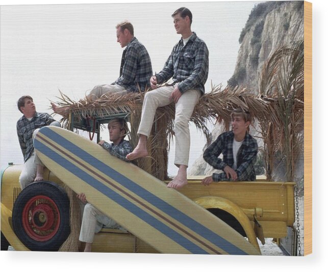 Music Wood Print featuring the photograph Beach Boys At The Beach #4 by Michael Ochs Archives