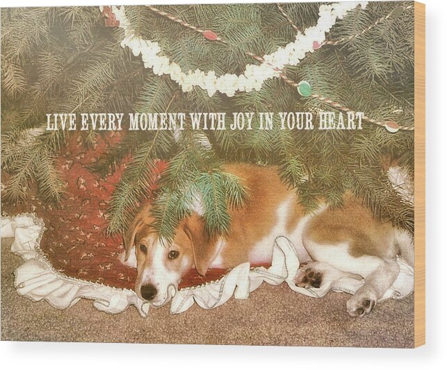 Labrador Wood Print featuring the photograph A PUPPY FOR CHRISTMAS quote by JAMART Photography